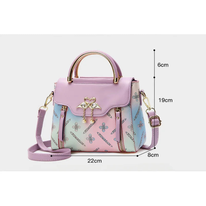 Colorful handbags, gradient messenger bag, small square bag, swan bag, shoulder bag, beautiful women's bag, colorful ladies' bag