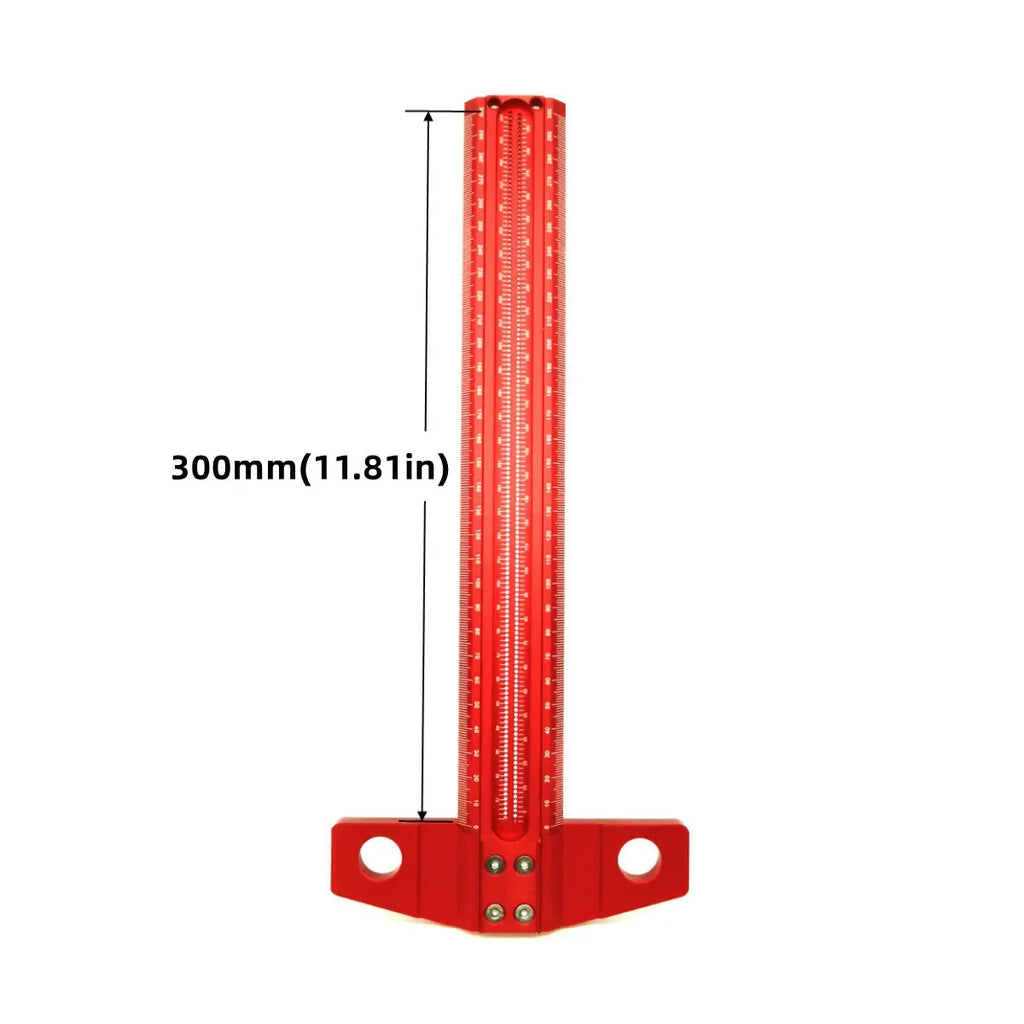 60-500MM Precision Marking T-Ruler Aluminum Alloy Woodworking Scribe Marking Gauge Deluxe Crossed-out Hole Scribing Ruler