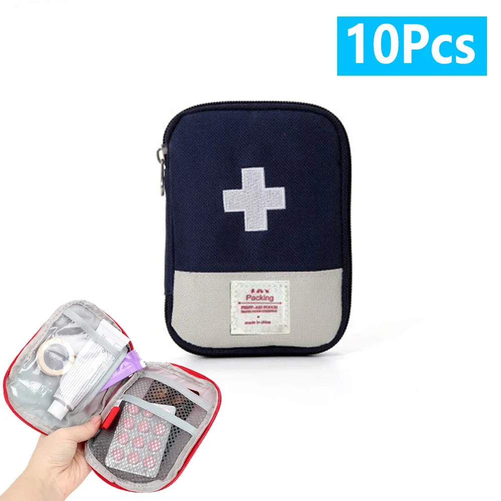 1-10Pcs Mini Portable Medicine Bag First Aid Kit Outdoor Medical Emergency Kits Pouch Organizer Home Medicine Pill Storage Bag