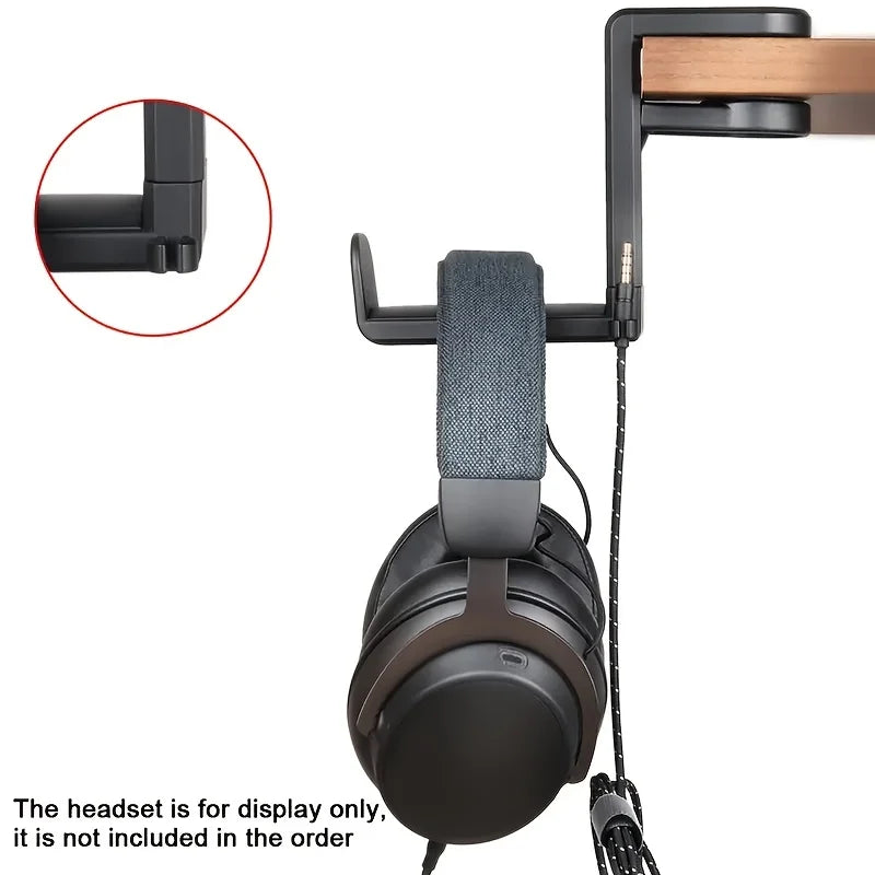 Under The Table, Non-Perforated Earphone Holder Can Turn 360 Degrees. Earphone Holder Is a Storage Type