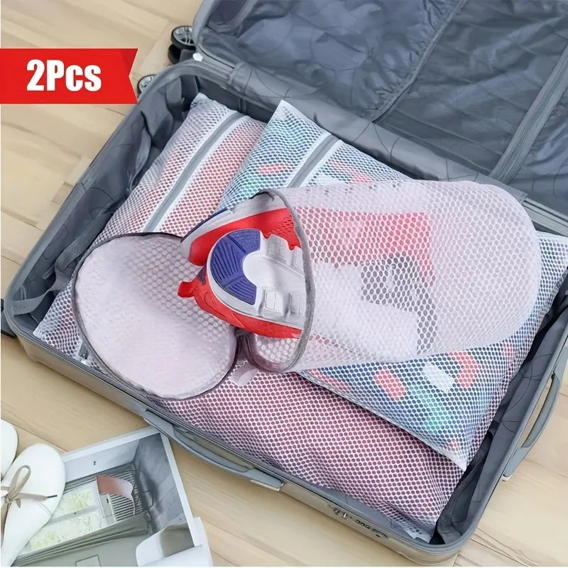 2pcs Shoes Washing Bags, Sneaker Mesh Washing Bag, Shoe Cleaning Laundry Bag, For Sneaker, Boost, Slipper