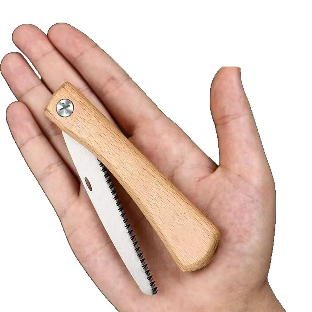 Mini Folding Manual Saw Non-slip Wooden Handle Pull Foldable Saw Flush Cut Trim Saw for Handsaw Woodworking Plastic Cutting Tool