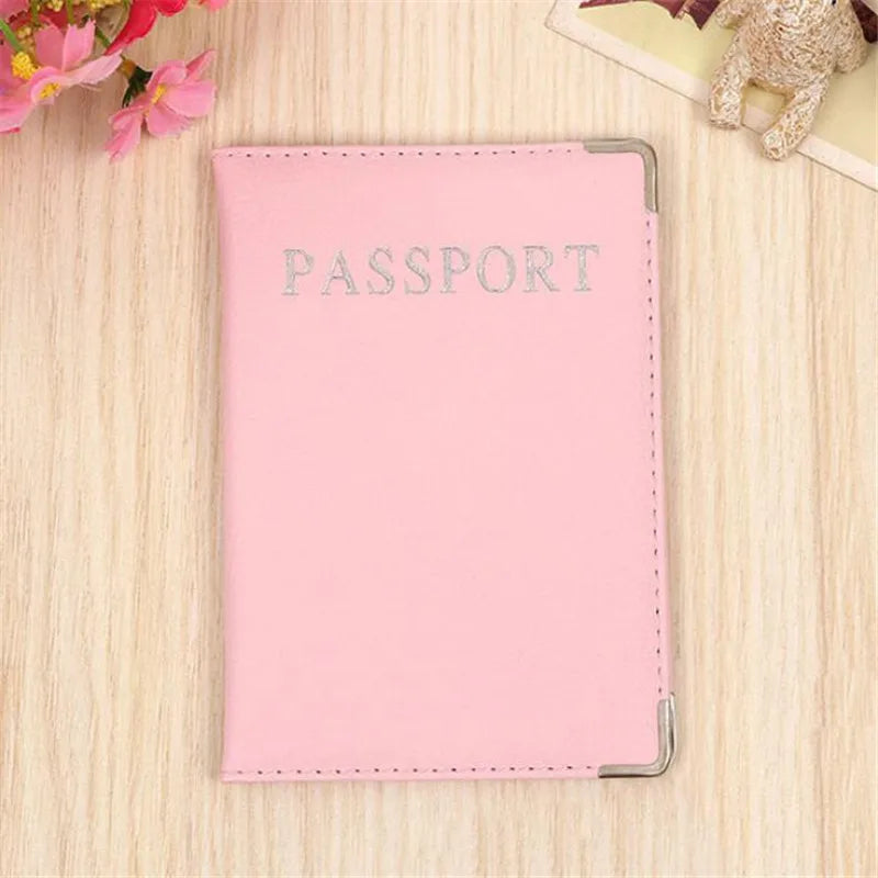 1PC Pink Travel Passport Cover Women Pu Leather Cute Holder Passport Case Lovely Girl Passport Bags Travel Covers for Men Unisex