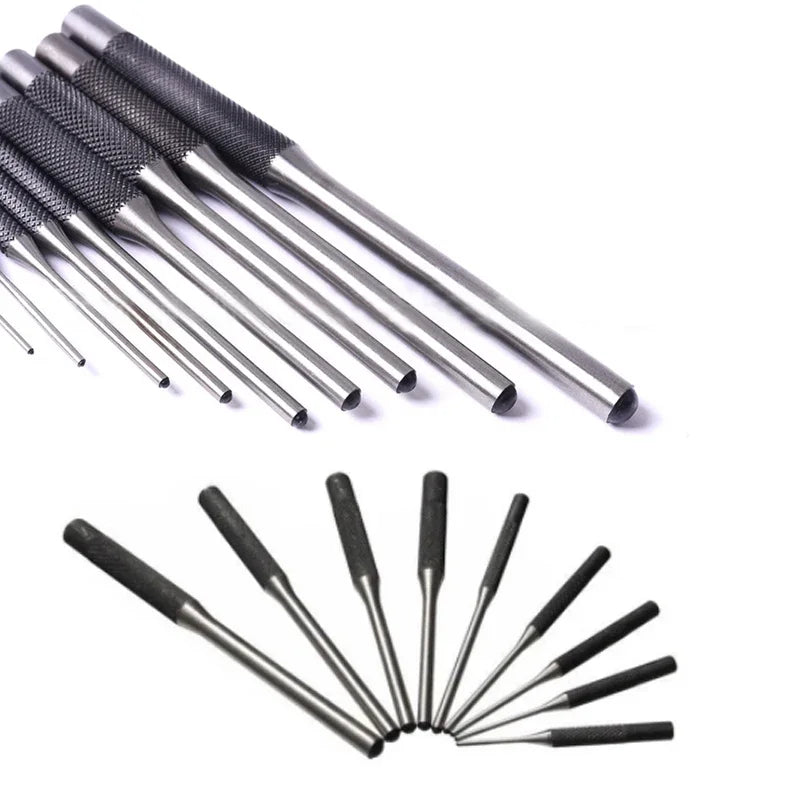 6/9/10 Type Needle Punching Kit, Steel Multi-sized Handle Rolled Needle Punching Tool, Hollow-ended Starting Punching Punch Tool