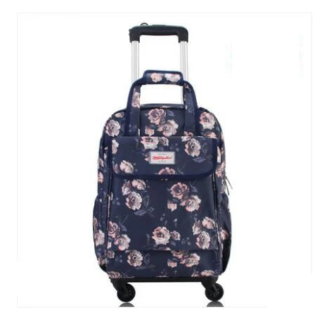 Women Carry On Hand Luggage rolling bag Oxford Rolling Backpack Travel Trolley Bag Travel Luggage bag Trolley Wheeled Backpacks