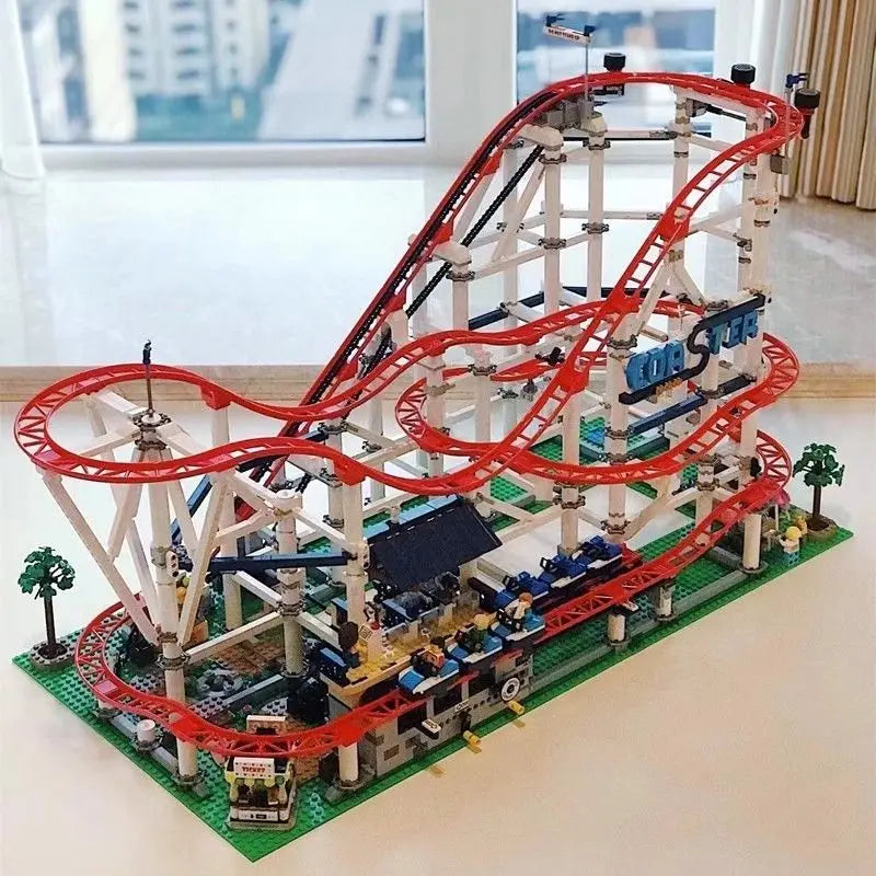 Creative Series Large Ornament Roller Coaster Assembly Toy, Adult and Children Building Blocks Birthday Gift,