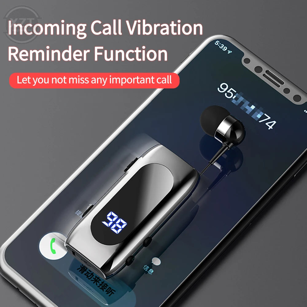 K55 Lavalier Business Bluetooth 5.2 Headphone Talk/music Time 20 Hours,led Digital Display BT5.2 Call Remind Vibration
