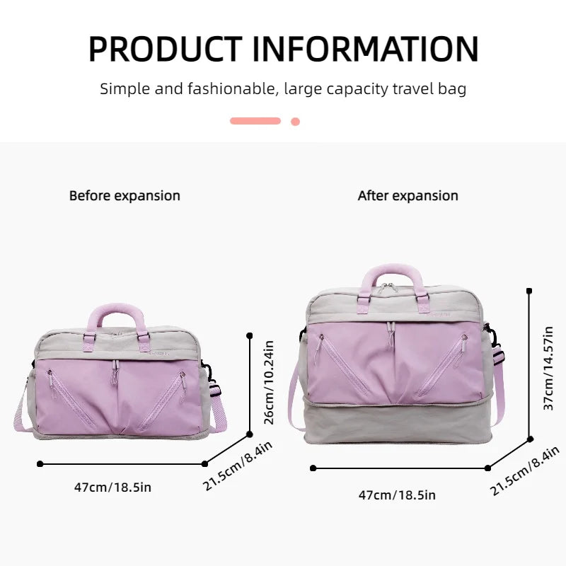 Sports Duffels Bag Travel Handbag Independent Shoe Compartment Suitable for Sports Fitness Travel Weekend Stays Business Travel