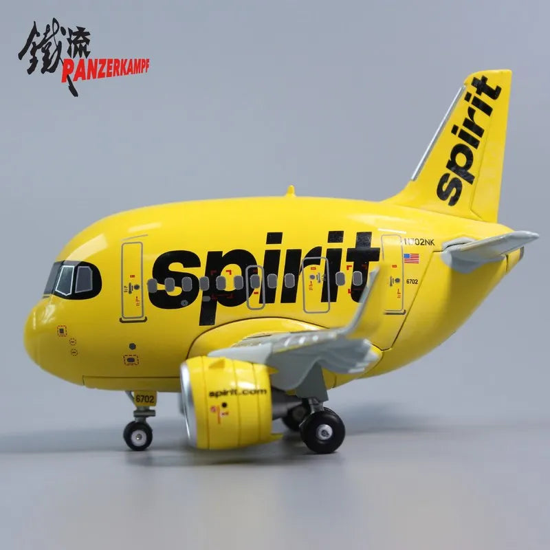 2026 Panzerkampf Cartoon Airplane Model Full Alloy 70102PP Airbus A321NEO Spirit Airlines Display Model For Aviation Enthusiasts
