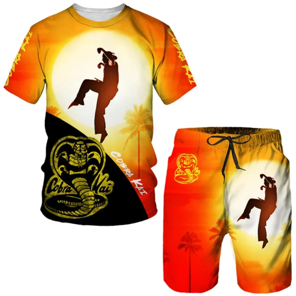 Cobra Kai Fun Unisex Tshirt 3D print T-shirt Set Summer Men Women Short Sleeve Top Oversized Harajuku Hip Hop Style Cosplay Tee