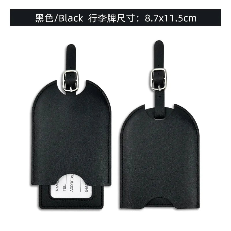 1PC PU Leather Luggage Tag Women Men Fashion Travel Accessories Suitcase Tags Name ID Address Lable Bag Tags for Luggage