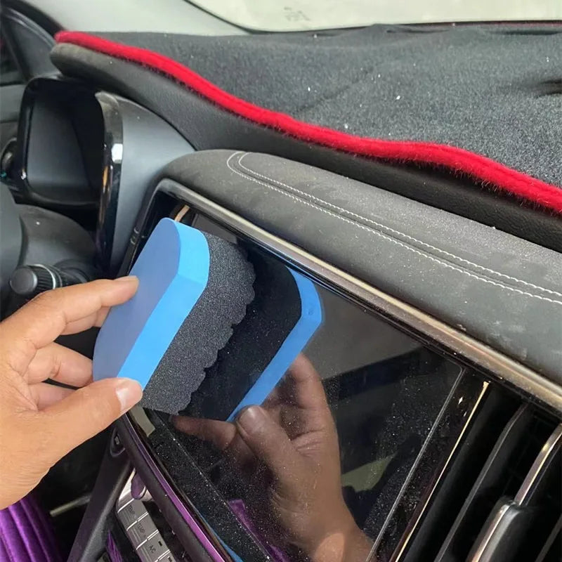 Easy Grip Soft Applicator Pad Tire Dressing Shine Applicator Car Detailing Foam Sponge Tool Dressing Pad Tire Cleaning Sponge
