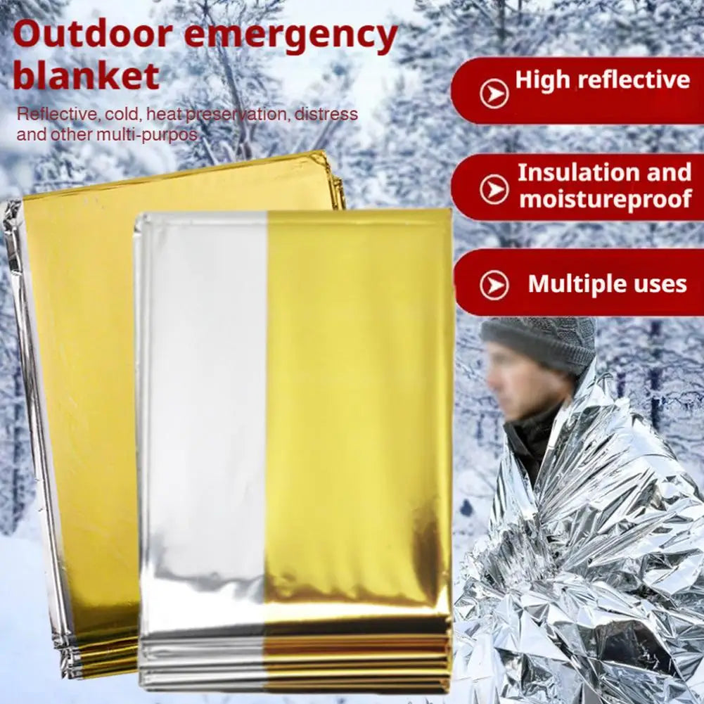 Hypothermia Rescue First Aid Camp Keep Foil Mylar Lifesave Warm Heat Bushcraft Outdoor Thermal Dry Emergent Blanket Survival Kit