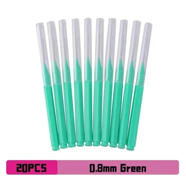 Interdental Brush Box Interdental Brush 20 Pieces Clean Tooth Gap Braces Gap Straight Orthodontic Interdental Brush eyelashes