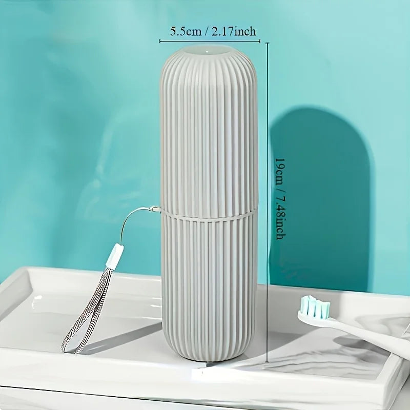 1PC Portable Toileting Cup, Brushing and Rinsing Cup Set, Dental Jar, Large Toothpaste Tube, Dental Appliance Storage Box