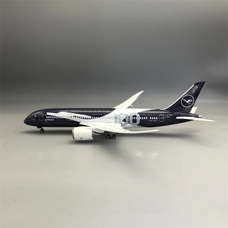 1:130 Scale Lufthansa B787 Airways 100th Anniversary Commemoration Airplane Model Aircraft With LED Collection Display Gifts