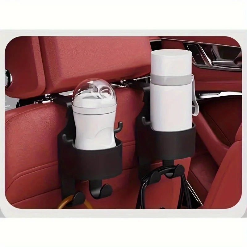Multifunctional Car Seat Back Organizer with Hooks Cup Holder And Storage Box Durable Sturdy PP Material