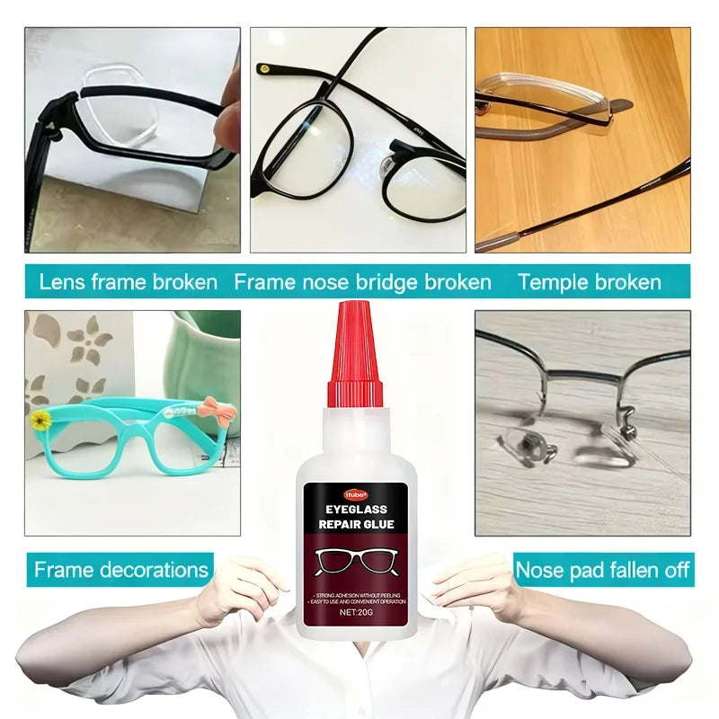 IFUBO 20g Eyeglass Repair Glue Fast Fix Spectacle Frames Strong Bonding DIY Multi-Purpose Adhesive