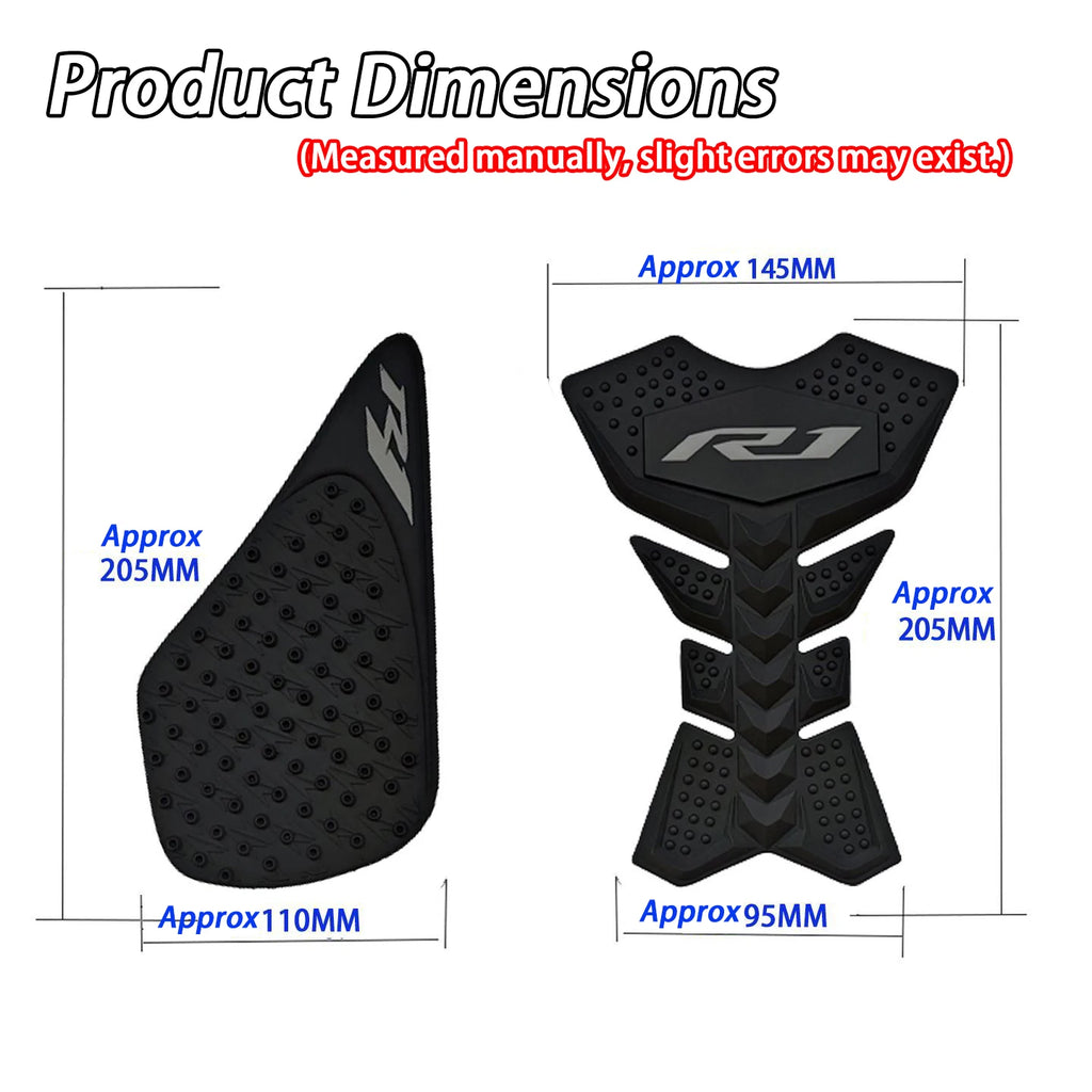 For Yamaha R1 YZF R1 YZF-R1 YZFR1 2004-2008 Motorcycle Anti-slip Stickers Side Pad Anti-slip Tank Sticker Knee Pads Tank Decalss