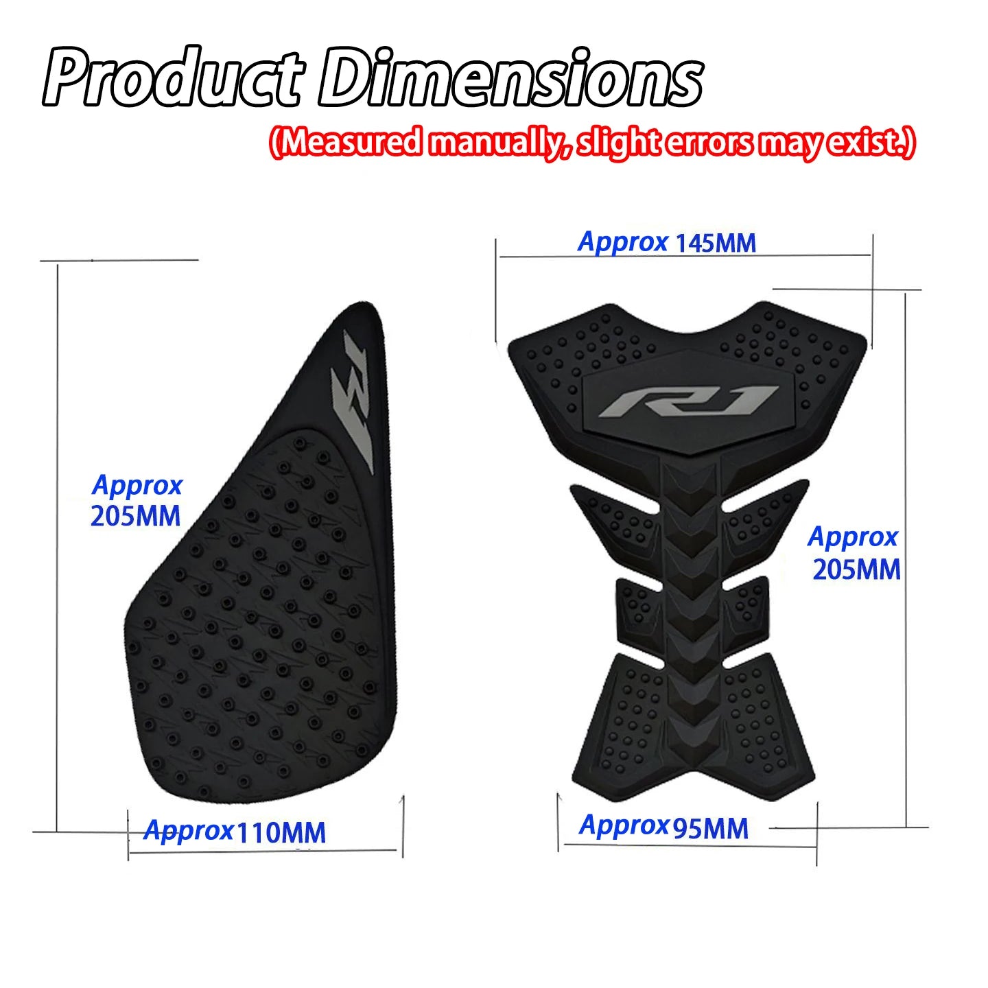 For Yamaha R1 YZF R1 YZF-R1 YZFR1 2004-2008 Motorcycle Anti-slip Stickers Side Pad Anti-slip Tank Sticker Knee Pads Tank Decalss