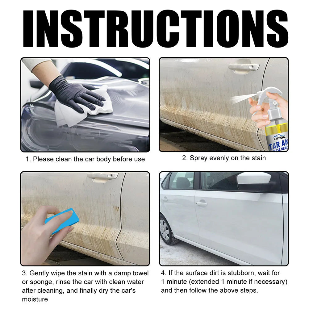 Car Oil Tar Grease Remover Solvent Based Formula Auto Car Cleaning Spray 100ml Kitchen Home Dilute Dirt for Wash Maintenance