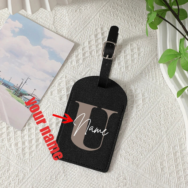A-Z Initial Personalized Name Luggage Tag 26 Letters Custom Name Luggage Boarding Tags Travel Id Identification Luggage Tag Gift