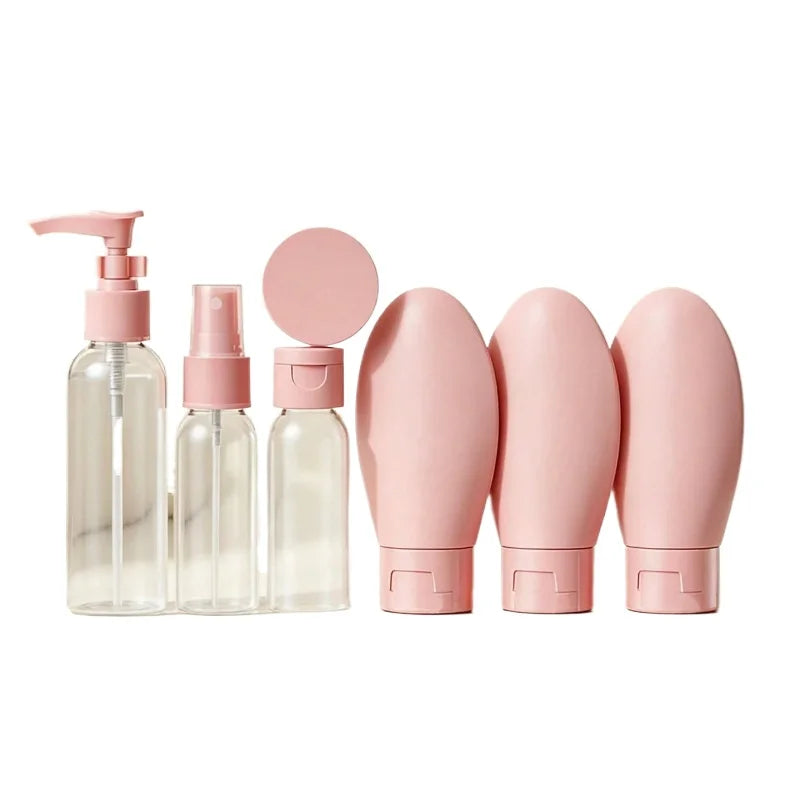 11pcs Refillable Travel Set Bottles Kit Leak-Proof Portable Clear Travel Cosmetic Containers for Shampoo Lotion Spray Foam Pump