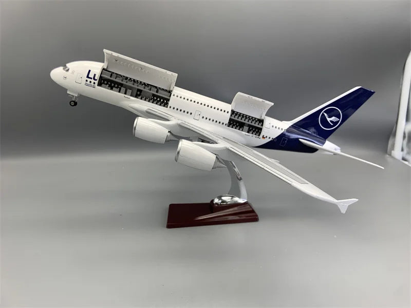 1:160 Diecast Model Emirates/Lufthansa/Prototype/Thailand A380Airways Openable Cabin Door Airplane With Light Airline Collection