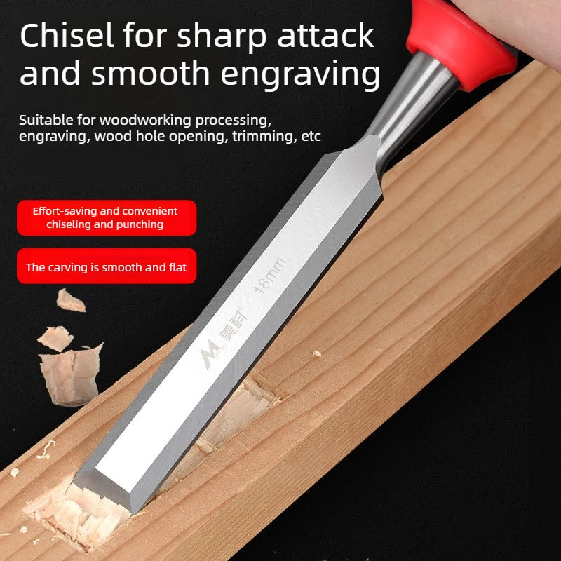 4Pcs Wood Carving Chisels Set Professional for Woodworking - 8/12/16/20mm Comfortable Beech Handle Wood Chisel with Wood Handles