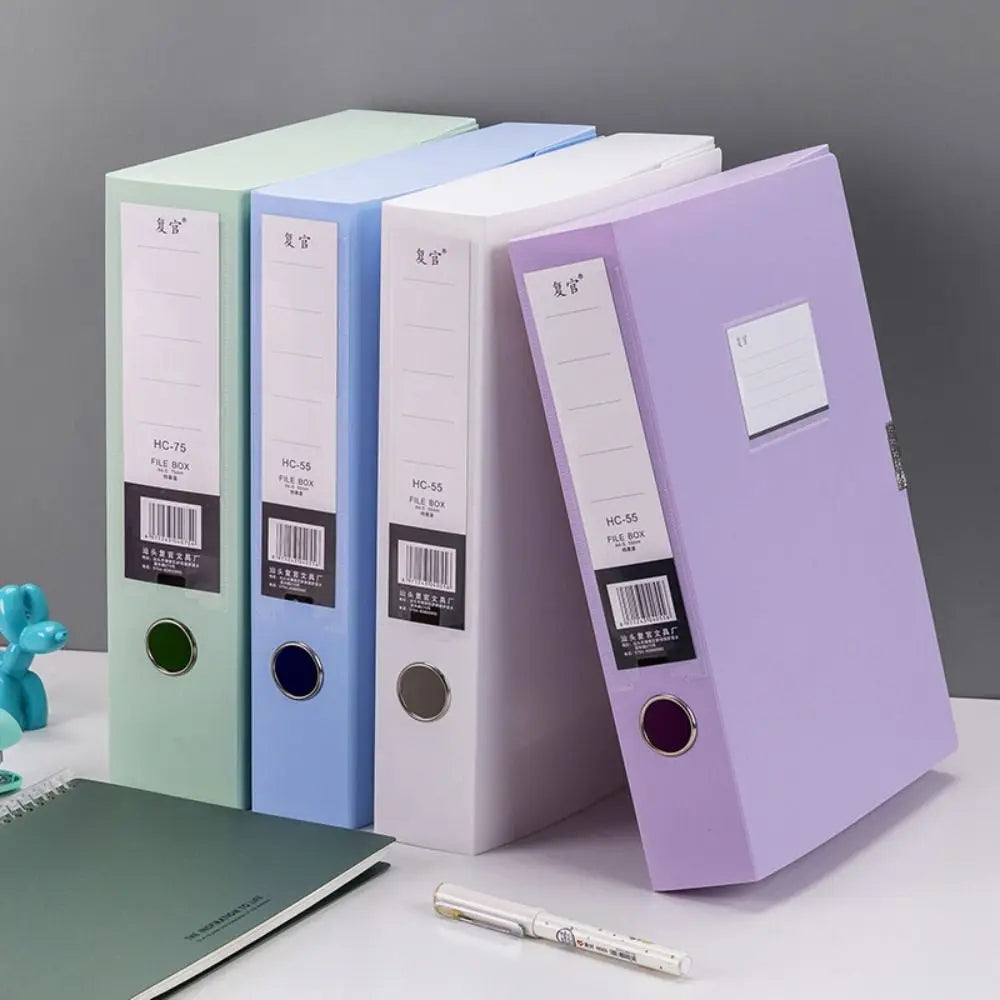 Multifunctional A4 File Organizer Box Thickened Dustproof File Paper Organizer Morandi Color PP Plastic Document Case