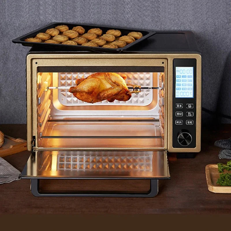 Stainless Steel Rotation Air Fryer Fork Roast Chicken Skewer Fish Meat Grilled Rack Roaster Forks BBQ Tools Oven Accessories