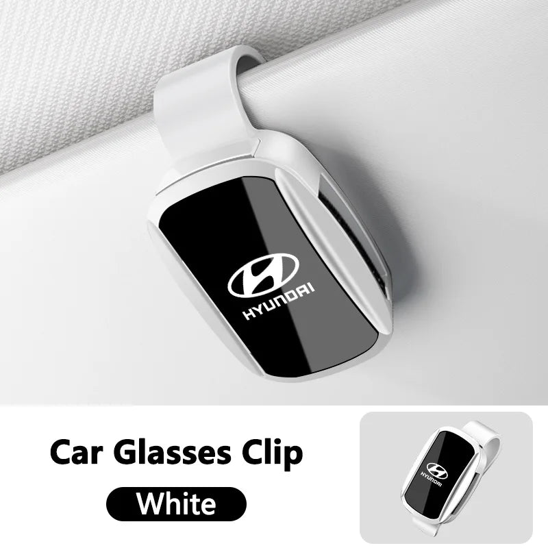 Car Sun Visor Glasses Clip leather Magnetic Storage Holder For Hyundai Elantra Ioniq I30 I20 I10 Kona IX35 I40 IX20 Venue Accent