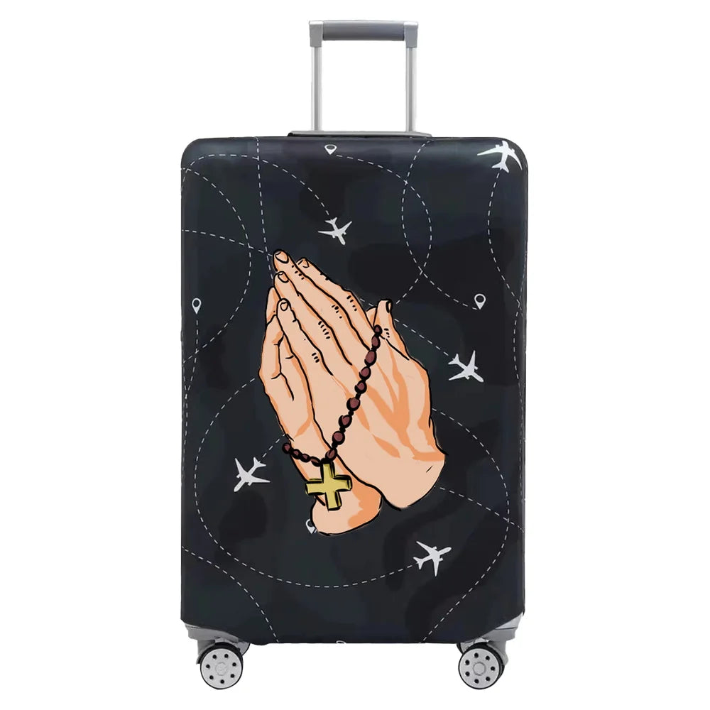 Luggage Cover Travel Suitcase Protective Cover Jesus Series Dust-Proof Thickened Elastic Fabric for 18-32inch Baggage Case