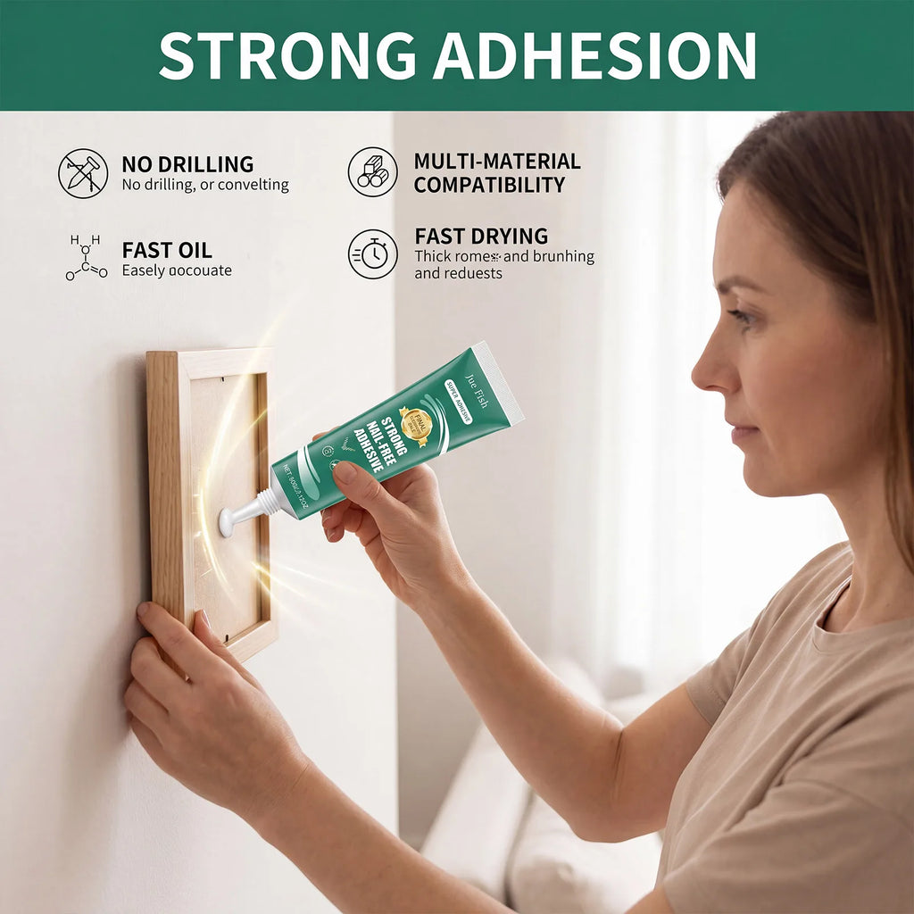 Multi Surface No Nail Adhesive Heavy Duty Quick Dry Instant Bond No Drilling Required Mounting Daily Household Repair Glue