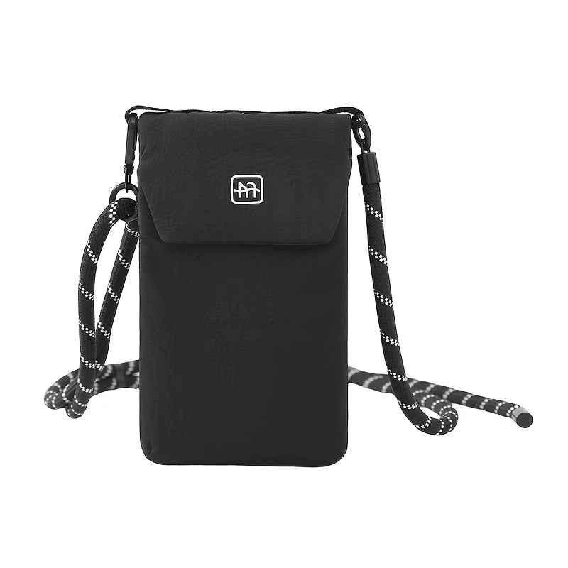 Crossbody Phone Bag Nylon Vertical Shoulder Pouch with Zipper Pocket Passport Wallet Travel Daily Storage Purse for Small Items