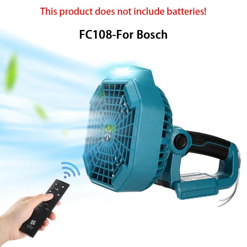 Multifunctional Lighting Fan For Bosch With 14.4-18V Lithium Battery With 3W Lamp FC103 FC104 FC105 FC106 FC107 FC108 Household