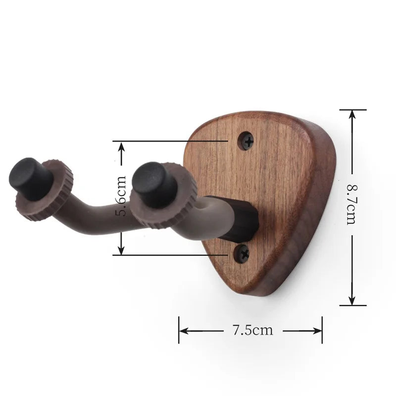 Wall Mount Guitar Hanger Holder Walnut Hook Ukulele Electric Guitar Bass Universal Bracket Adjustable Display Stand