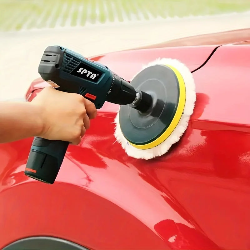 6 Piece Industrial Wool Polishing Kit Polishing Pad Car Waxing Sponge Disc Car Paint Care Car Gadgets