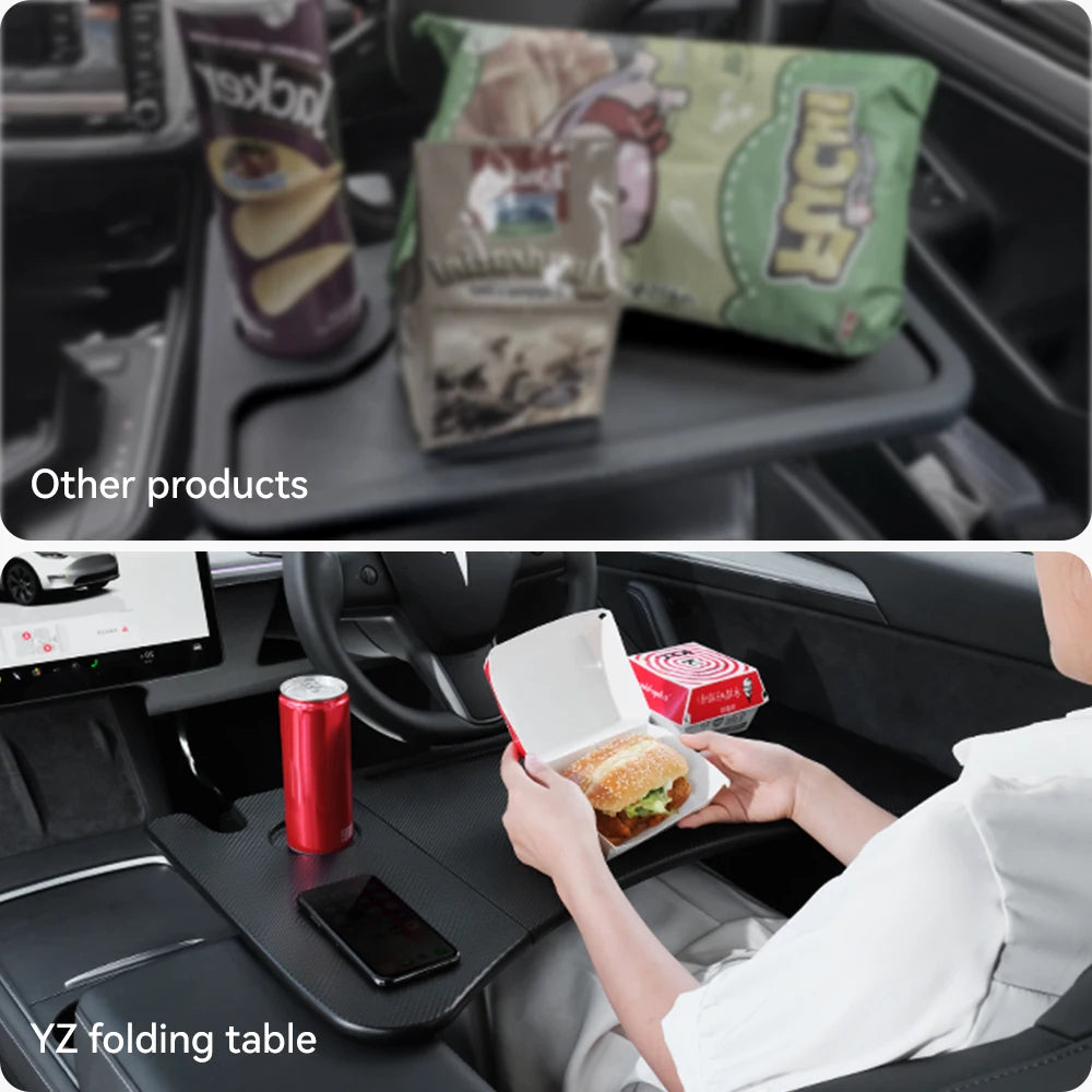 YZ Table Desk For Tesla Model 3/Y/YL Highland Juniper 2021-2026 Car Steering Wheel Laptop Tray Food Desk Portable Office Table