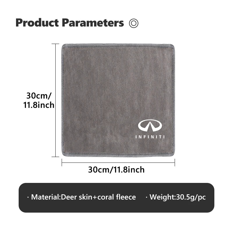Coral Car Wash Cloth Microfiber Towel Car Cleaning Drying Cloth For Infiniti FX35 Q30 G37 QX70 G35 QX50 QX60 QX80 QX30 JX35 G25