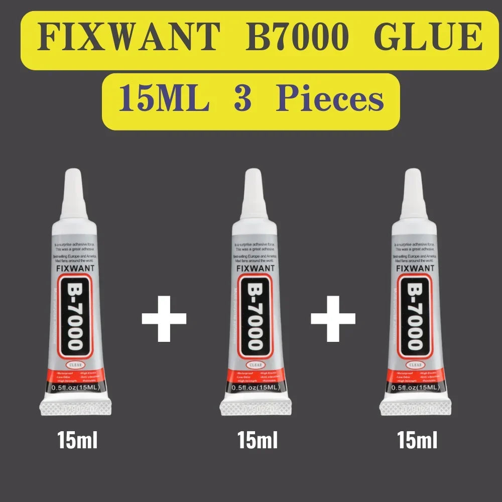 B-7000 T-7000 Clear & Black Glue 15/50/110ml, Fast Drying Waterproof Resin Adhesive for Phone Screen Repair, Jewelry Craft