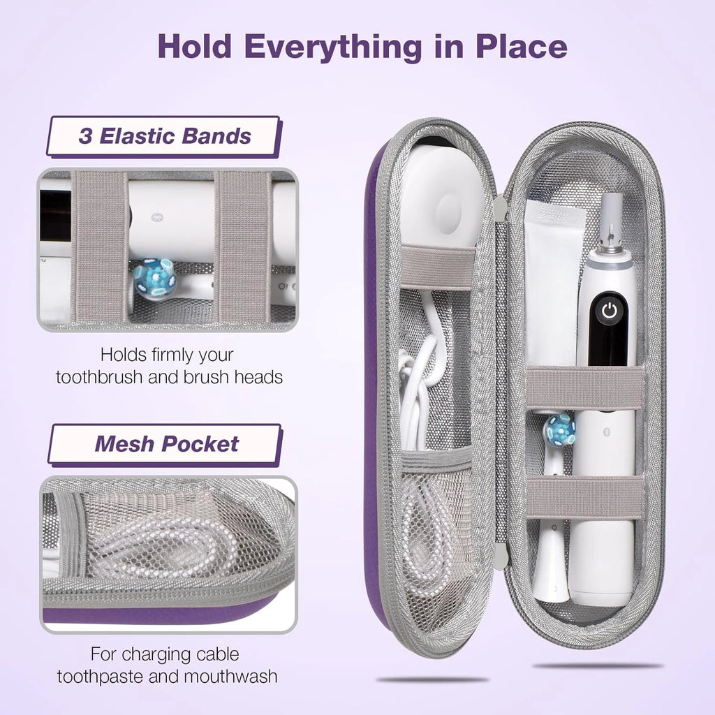 EVA Electric Toothbrush Case Waterproof Shockproof Moisture Resistant Large Size Fits Most Sonicare Electric Toothbrush
