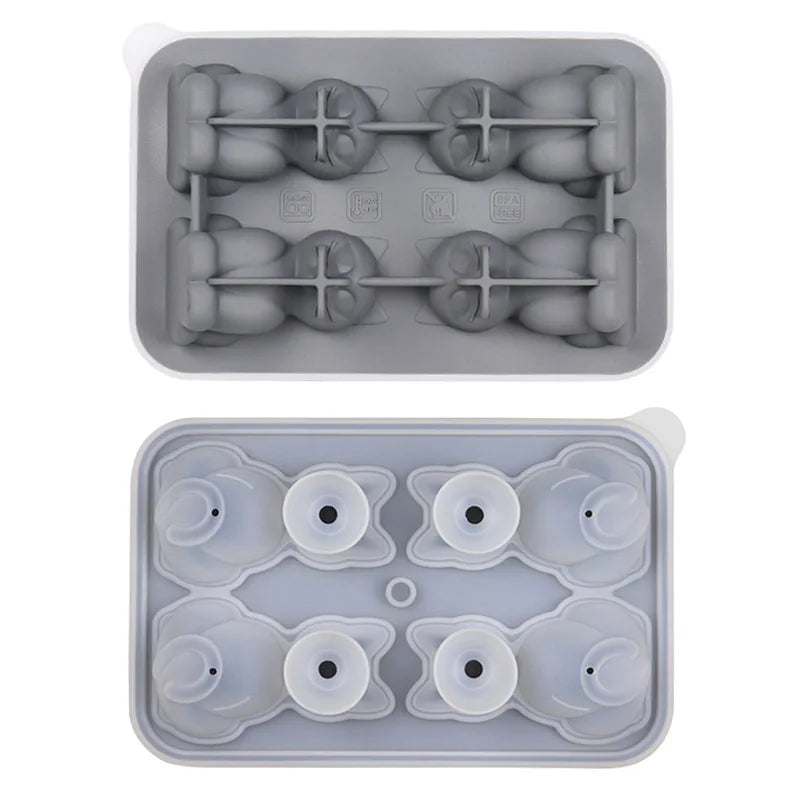 1PC 3D Cat Ice Block Mold Easy to Release Silicone Ice Hockey Device Household Kitchen Ice Making Mold Free of BPA
