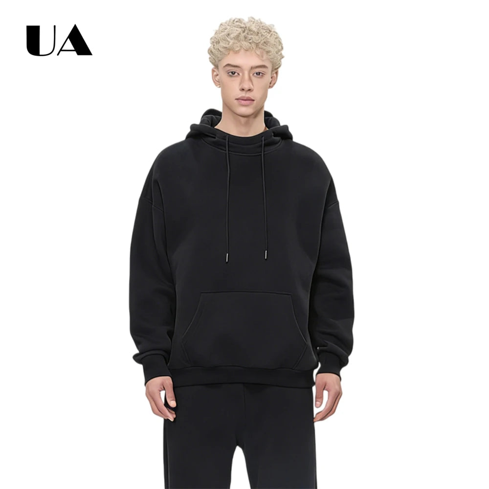 ULBYANRY 2026 Spring New Plush Hoodies with Eye Mask Trendy Hooded Sweathshirt Warm Cozy Commuting Unisex Loose Fit Sweatshirt