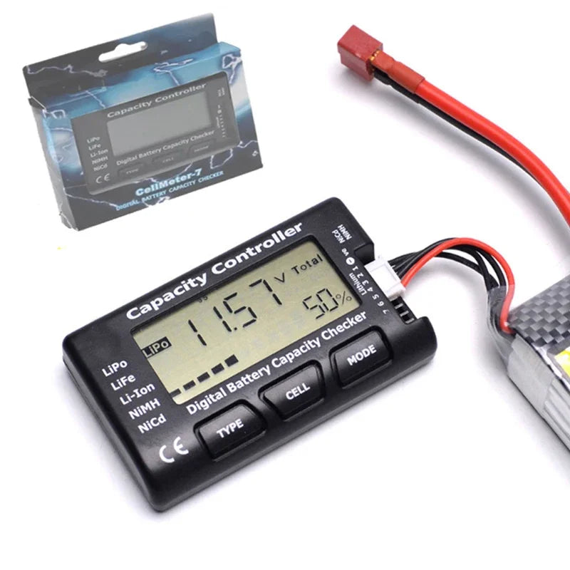 CellMeter 1-7S Digital Battery Capacity Tester LiPo LiFe Li-ion Nicd NiMH Battery Voltage Tester Device for Remote RC TOOL