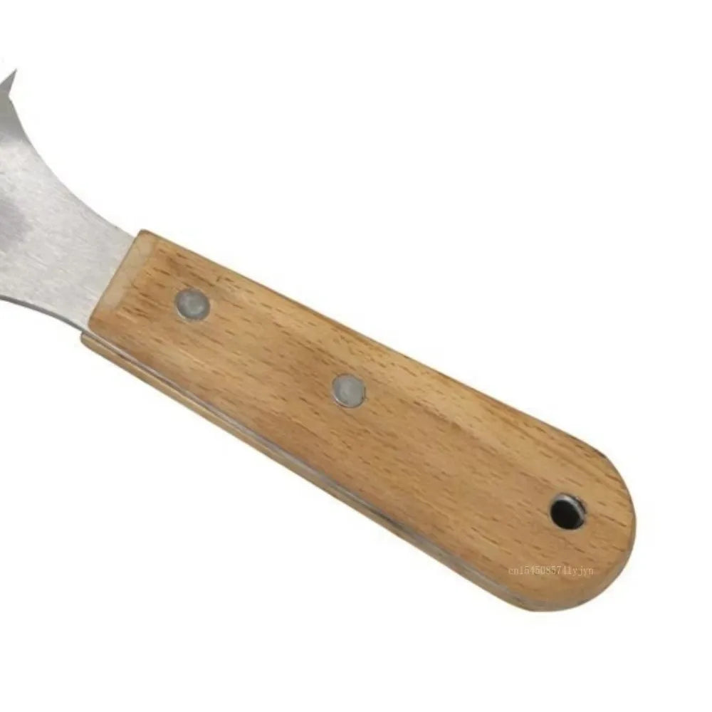Stainless Steel Coconut Planer Sharp Not Easily Deformed Fruit Spoon Planer Eco-Friendly Wooden Handle Coconut Milk Making Tools
