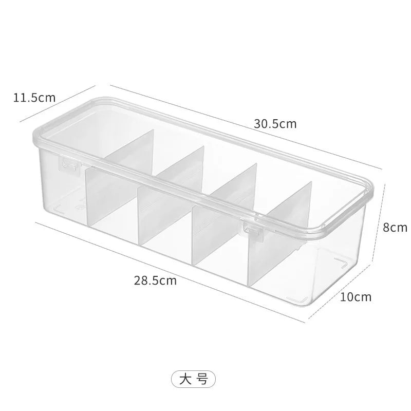 Transparent Data Cable Organizer Case Classification Dustproof Card Organizer with Lid Clutter Office Table Collection Box