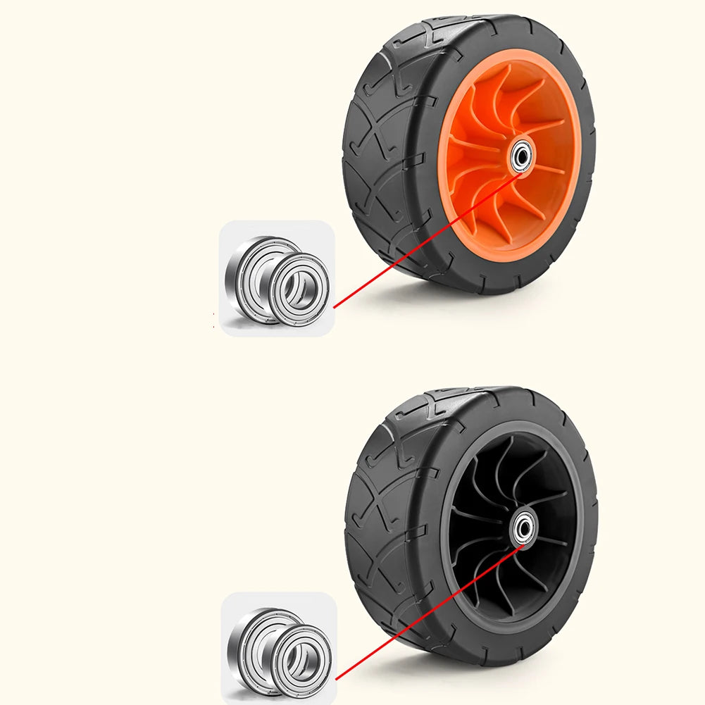 1Pc Heavy Duty Folding Wagon Wheels 180x33mm Shock Absorbing PVC Tires For Outdoor Carts Gardening Shopping Smooth Ride