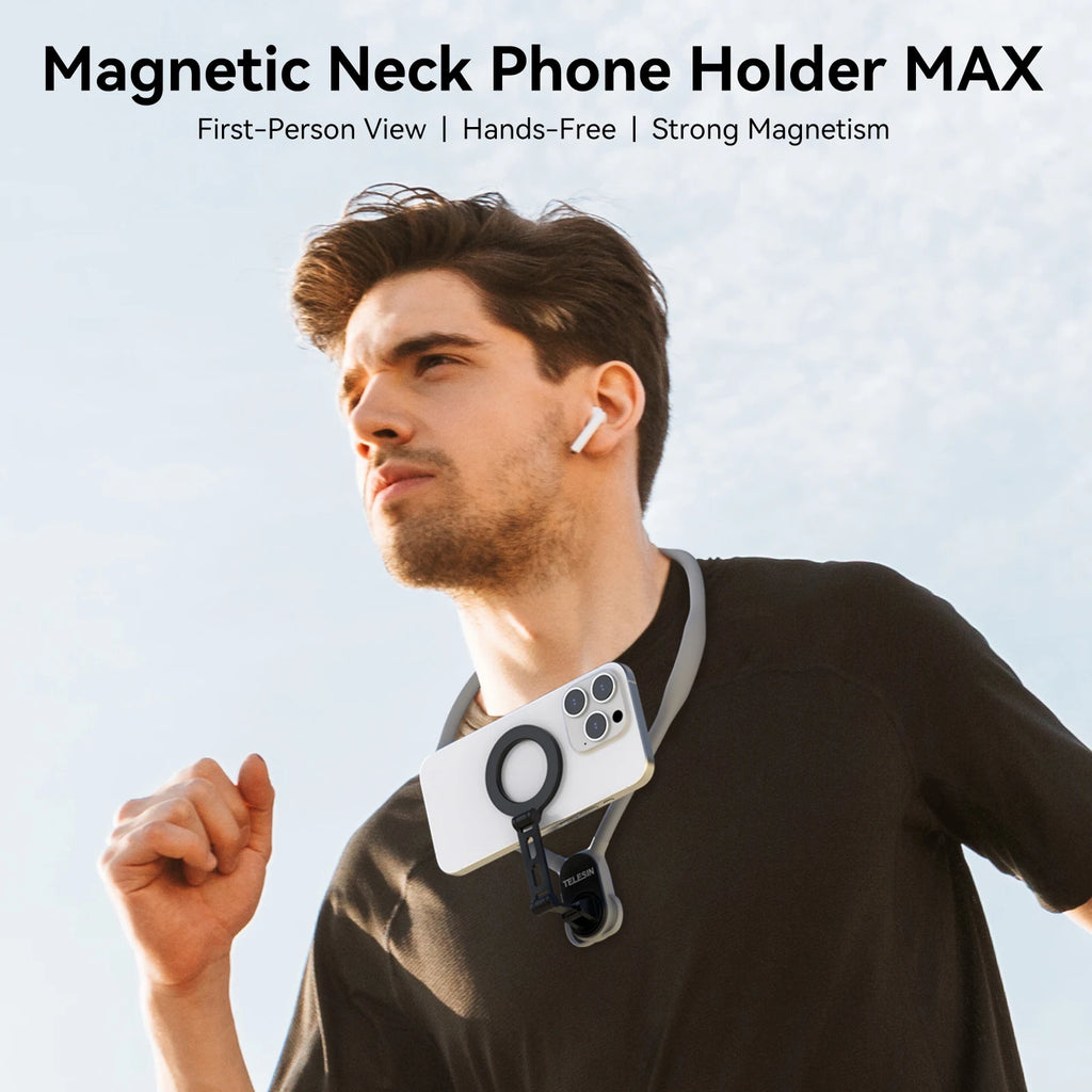 TELESIN Max Magnetic Neck Mount Silicone Quick Release Hold for Iphone 15 14 13 12 11 10 SAMSUNG HUAWEI XIAOMI Phone Accessories