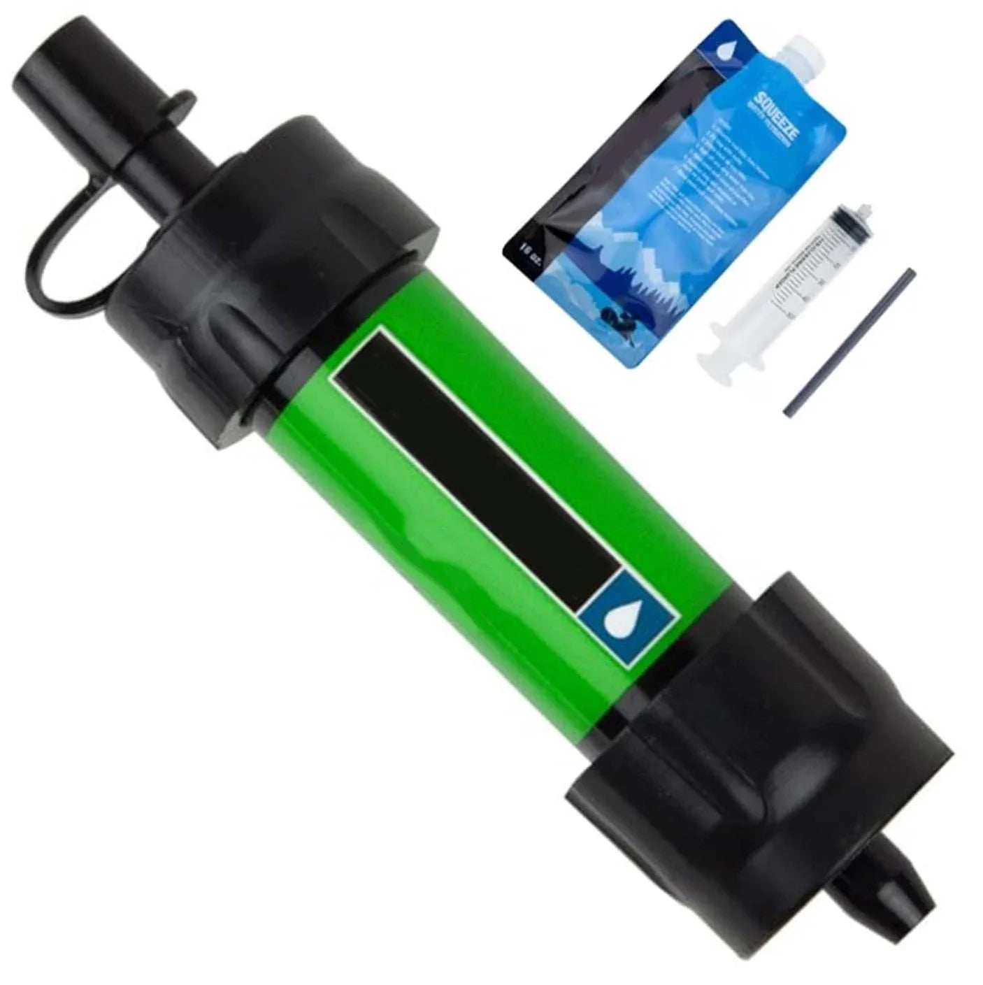 Outdoor Water Filter Straw Water Filtration System Emergency Water Drinking Purifier Sucker Travel Camping Hiking Survival Tools